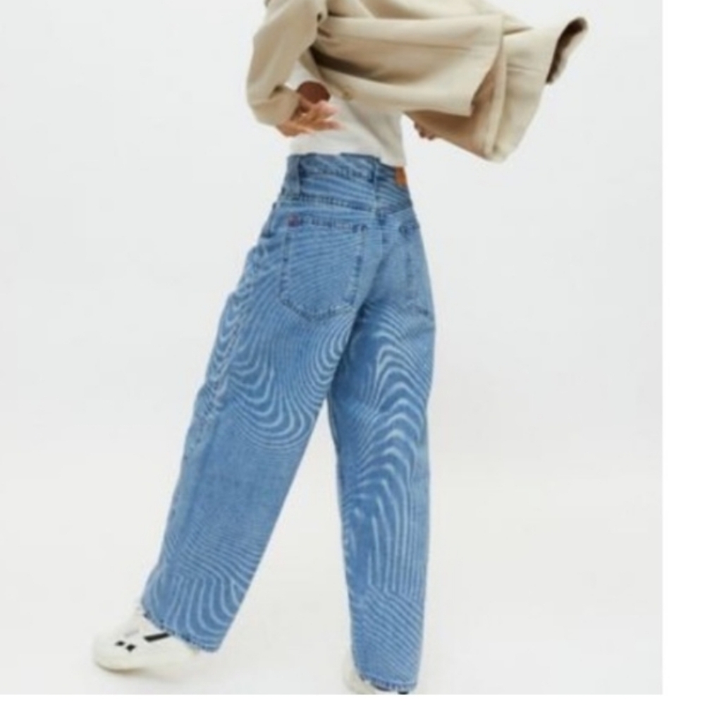 Urban Outfitters BDG RIH Extreme Baggy Pyschodelic Blue Striped Jeans Size 25 - Picture 13 of 13